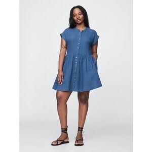 Gap Cotton Gauze Denim Mini Shirtdress Women’s dress Size small